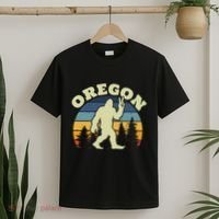 Oregon Us State Bigfoot Sasquatch Silhouette Retro T-Shirt thumb 2