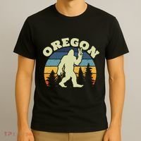 Oregon Us State Bigfoot Sasquatch Silhouette Retro T-Shirt thumb 3