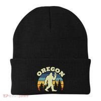 Oregon Us State Bigfoot Sasquatch Silhouette Retro Beanie thumb 0