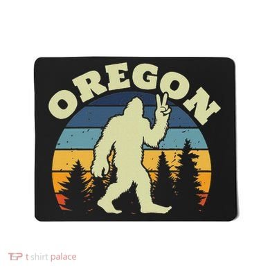 Oregon Us State Bigfoot Sasquatch Silhouette Retro Mousepad