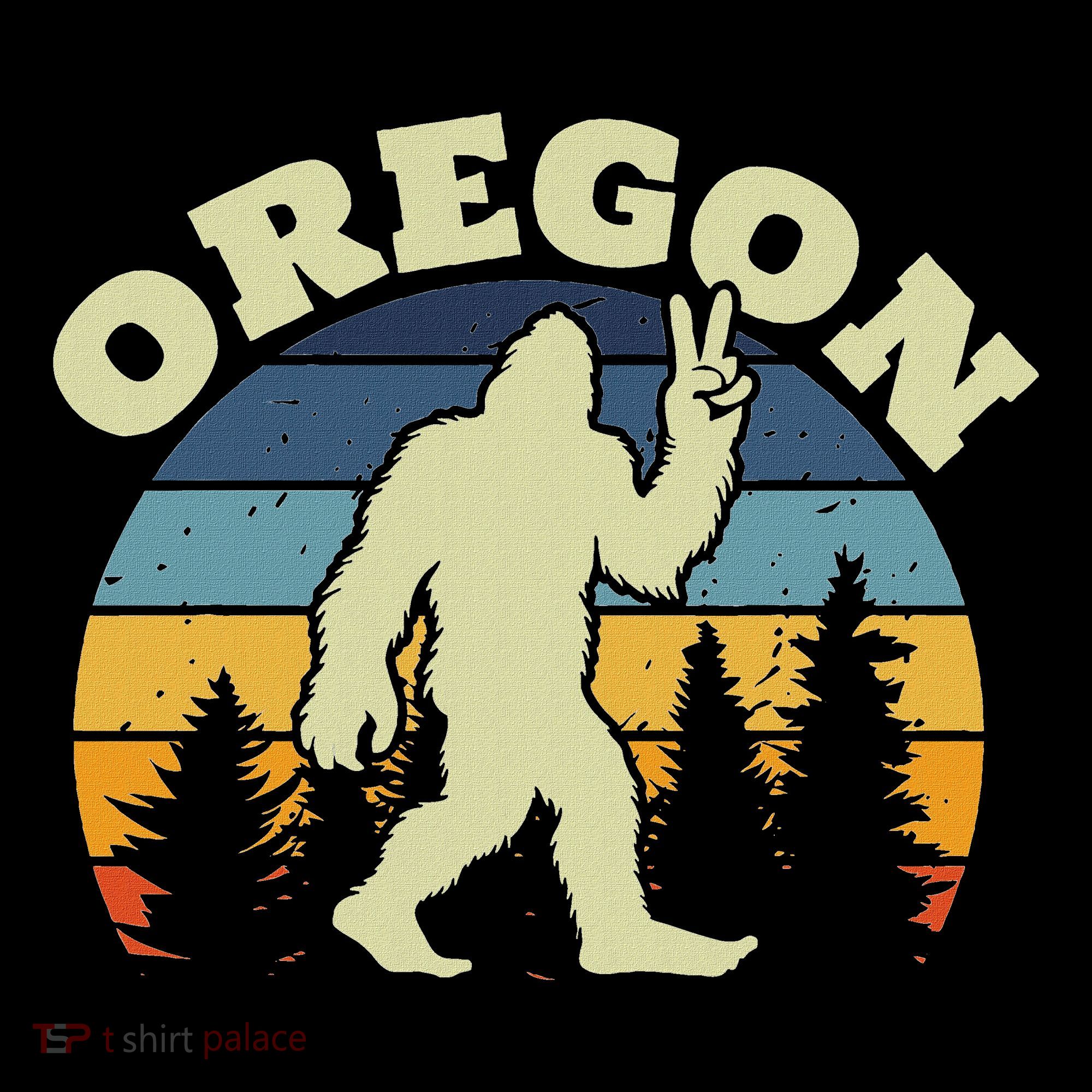 Oregon Us State Bigfoot Sasquatch Silhouette Retro Mousepad