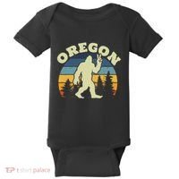 Oregon Us State Bigfoot Sasquatch Silhouette Retro Baby Bodysuit thumb 0
