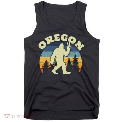 Oregon Us State Bigfoot Sasquatch Silhouette Retro Tank Top