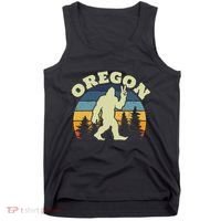 Oregon Us State Bigfoot Sasquatch Silhouette Retro Tank Top thumb 0