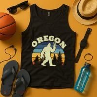 Oregon Us State Bigfoot Sasquatch Silhouette Retro Tank Top thumb 4