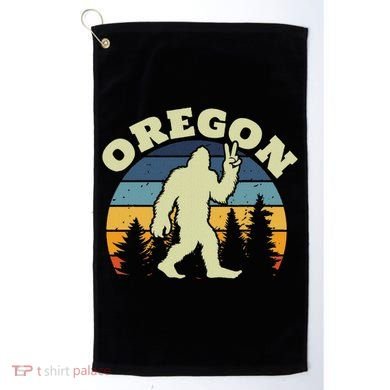 Oregon Us State Bigfoot Sasquatch Silhouette Retro Golf Towel