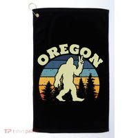 Oregon Us State Bigfoot Sasquatch Silhouette Retro Golf Towel thumb 0