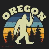 Oregon Us State Bigfoot Sasquatch Silhouette Retro Golf Towel thumb 3