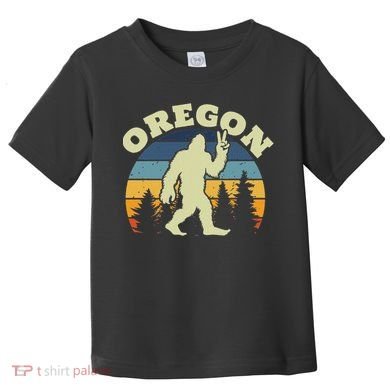 Oregon Us State Bigfoot Sasquatch Silhouette Retro Toddler T-Shirt