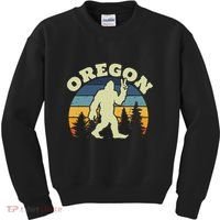 Oregon Us State Bigfoot Sasquatch Silhouette Retro Kids Sweatshirt thumb 0
