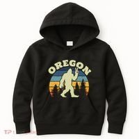 Oregon Us State Bigfoot Sasquatch Silhouette Retro Kids Hoodie thumb 0