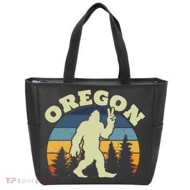 Oregon Us State Bigfoot Sasquatch Silhouette Retro Tote Bag