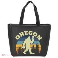 Oregon Us State Bigfoot Sasquatch Silhouette Retro Tote Bag thumb 0