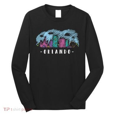Orlando USA Skyline Sketch Long Sleeve Shirt