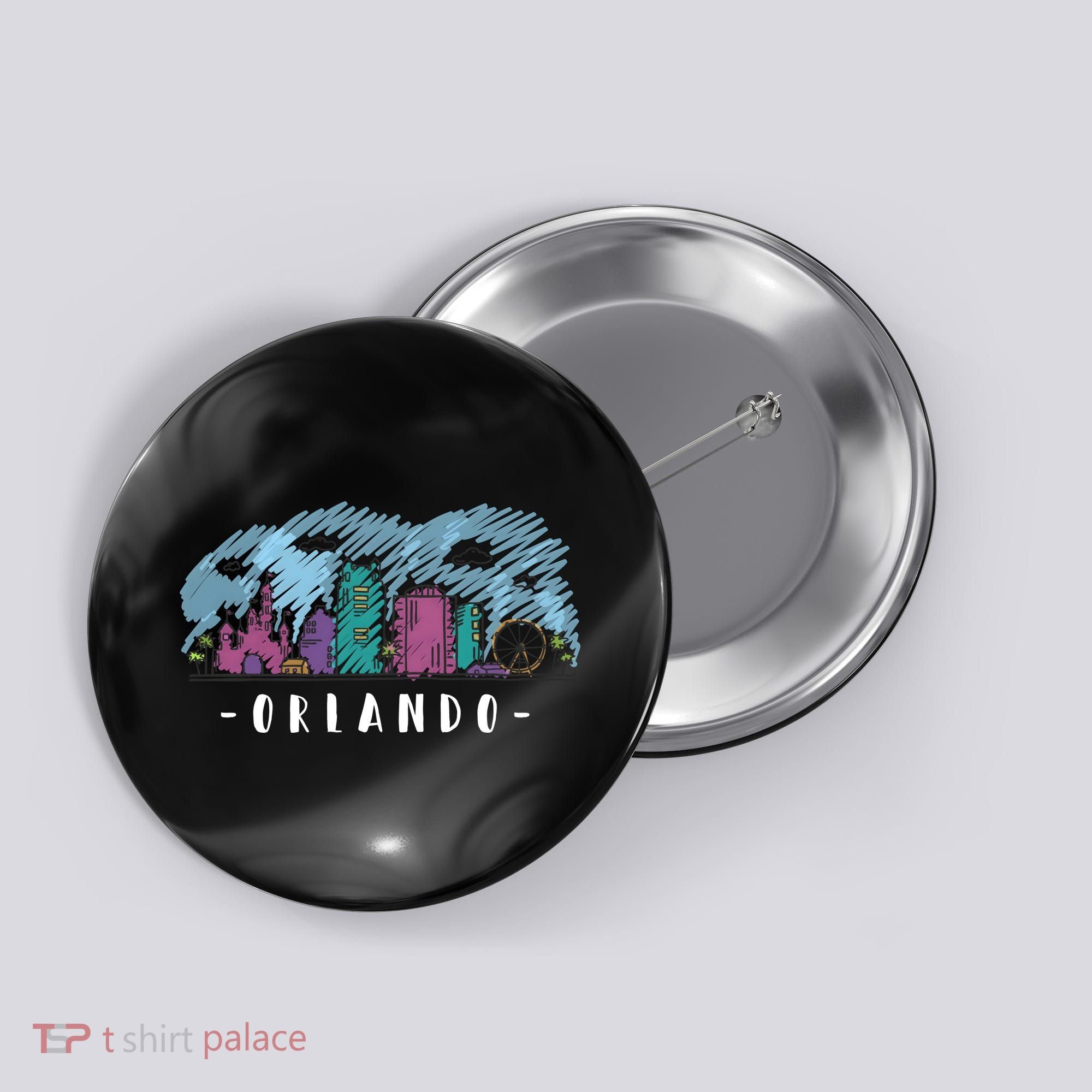 Orlando USA Skyline Sketch Button
