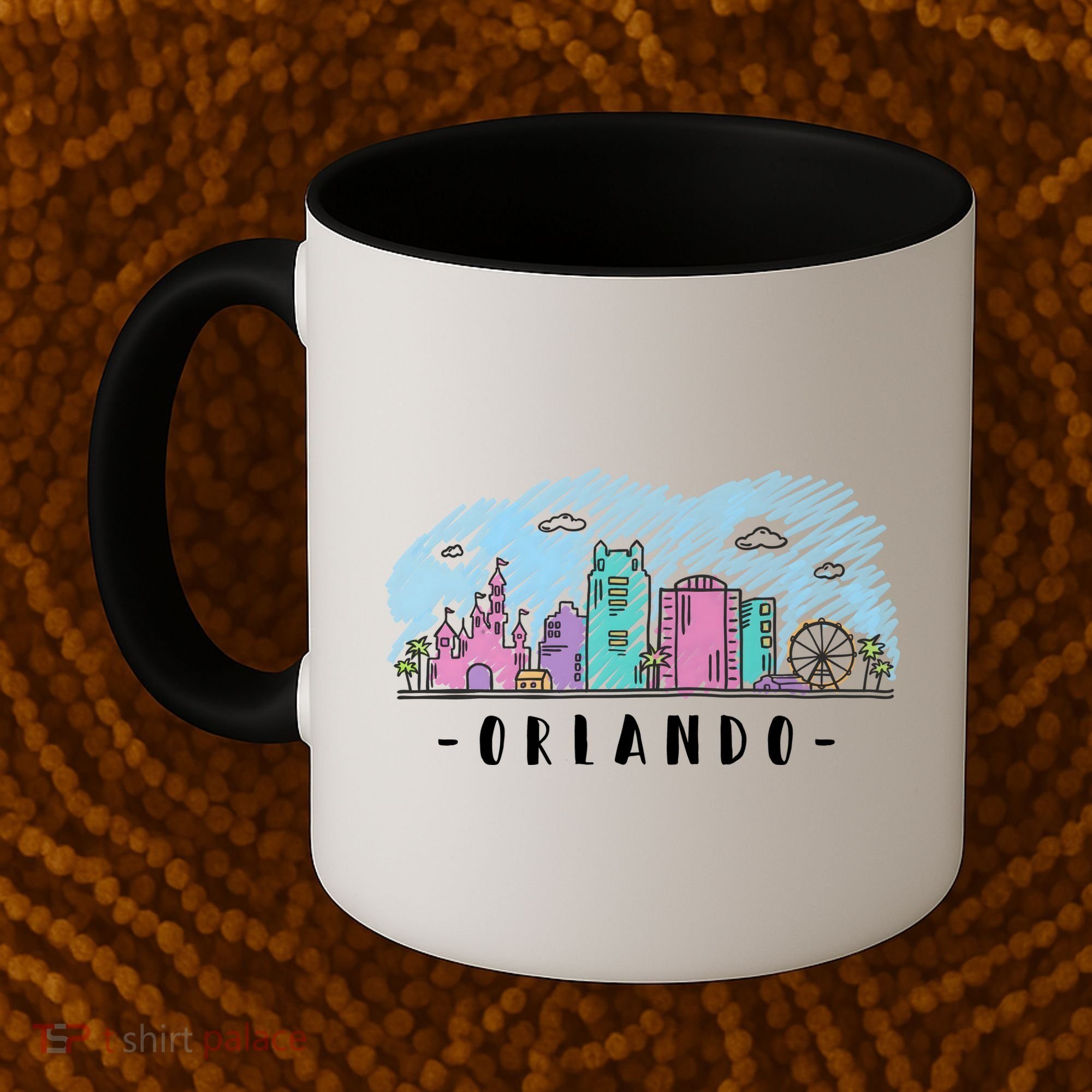 Orlando USA Skyline Sketch Coffee Mug