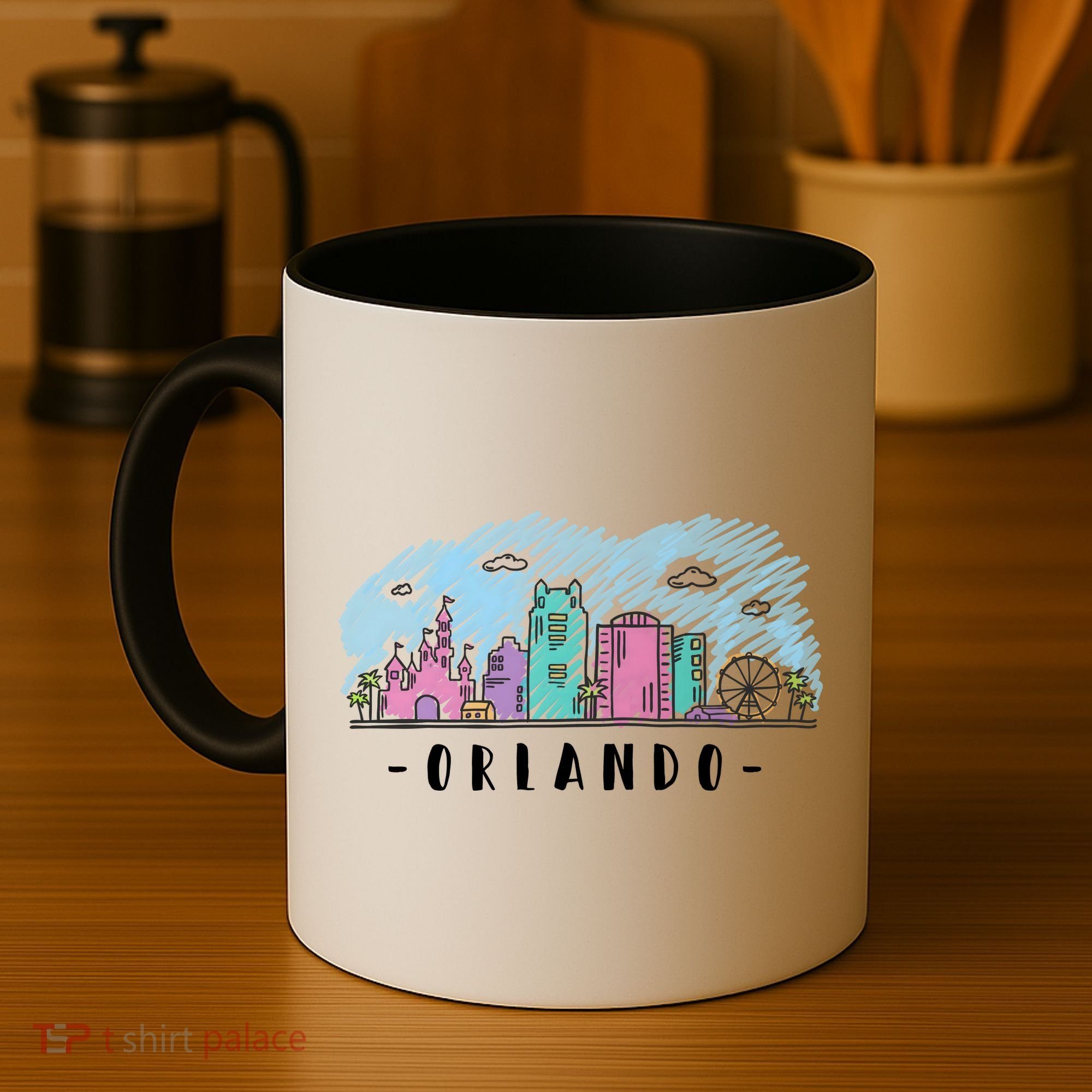 Orlando USA Skyline Sketch Coffee Mug