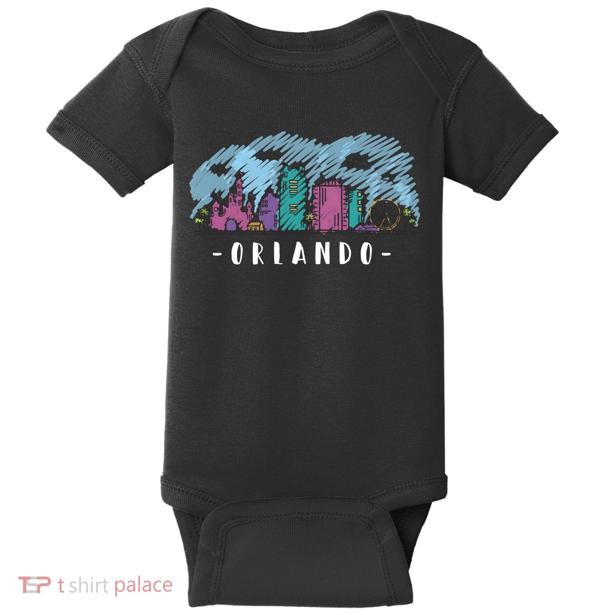 Orlando USA Skyline Sketch Baby Bodysuit