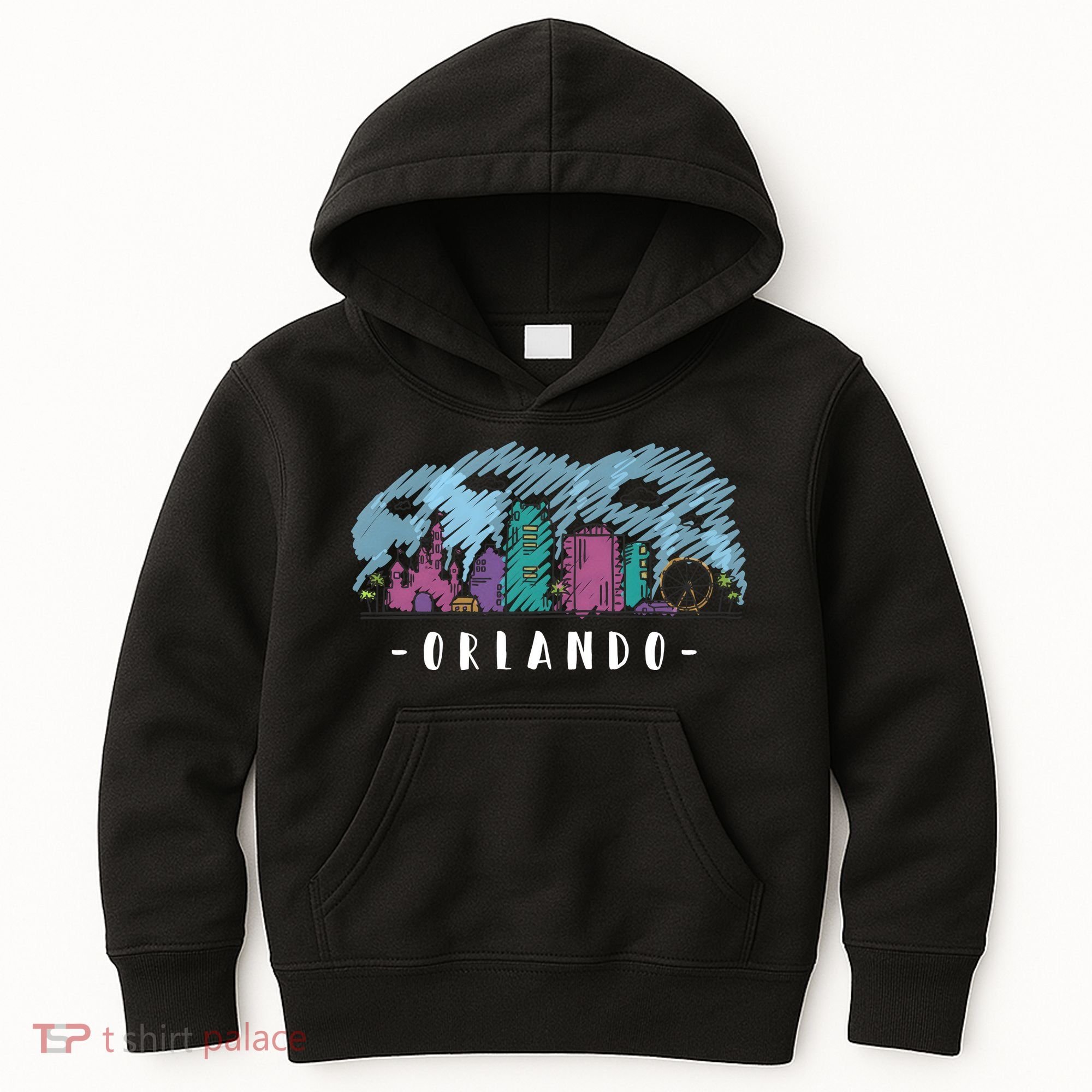 Orlando USA Skyline Sketch Kids Hoodie