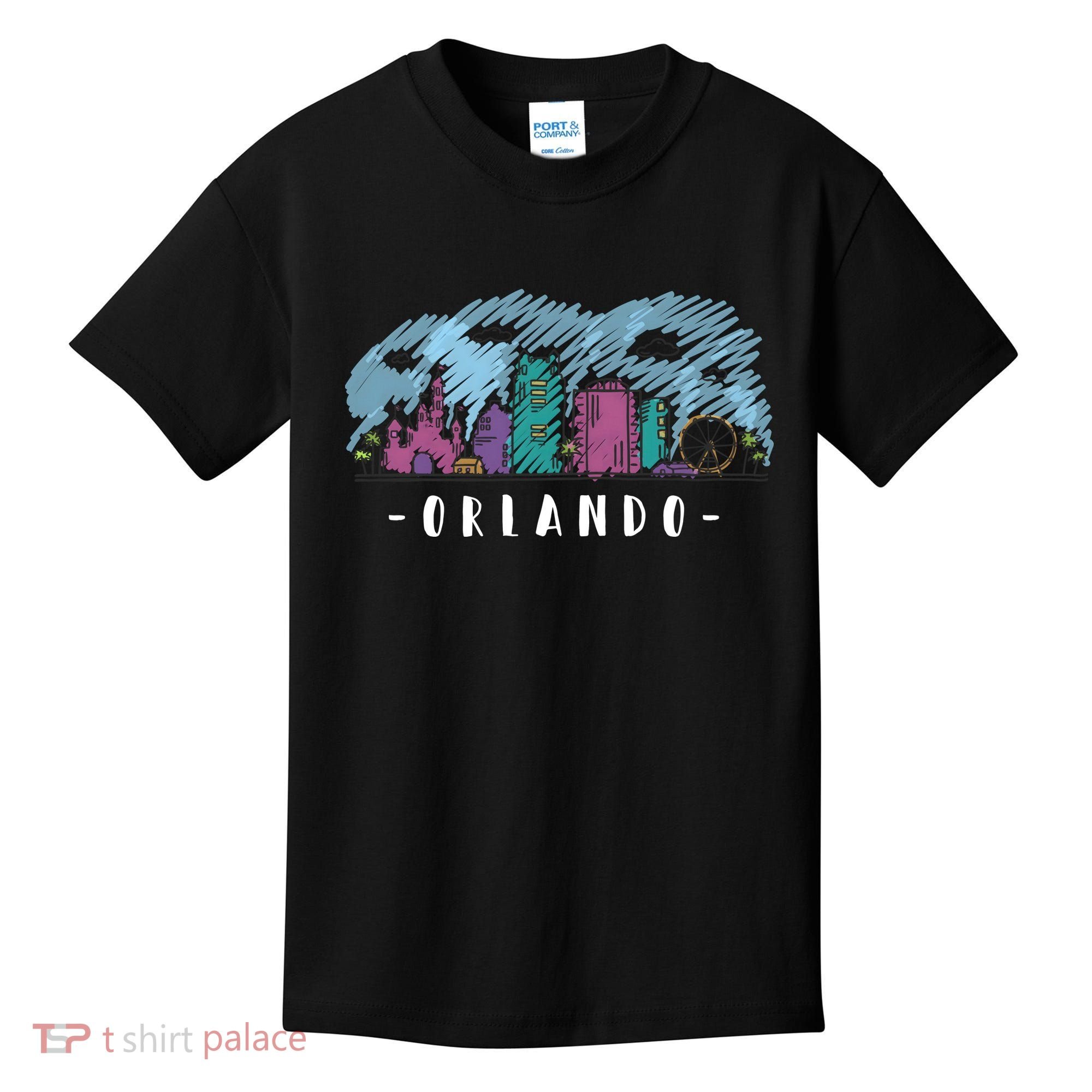Orlando USA Skyline Sketch Kids T-Shirt