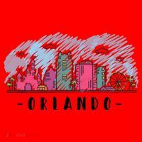 Orlando USA Skyline Sketch Santa Hat thumb 1