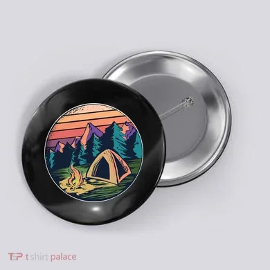Outdoor Camping Sunset Button