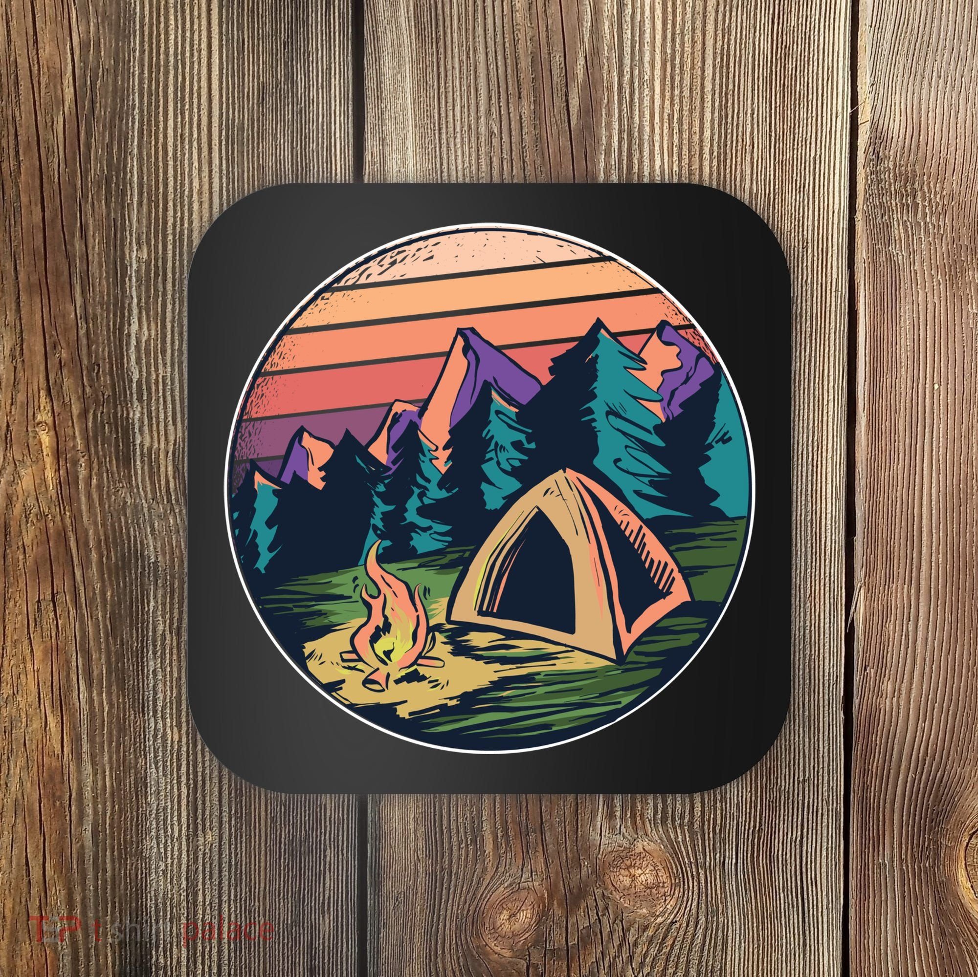 Outdoor Camping Sunset Coaster