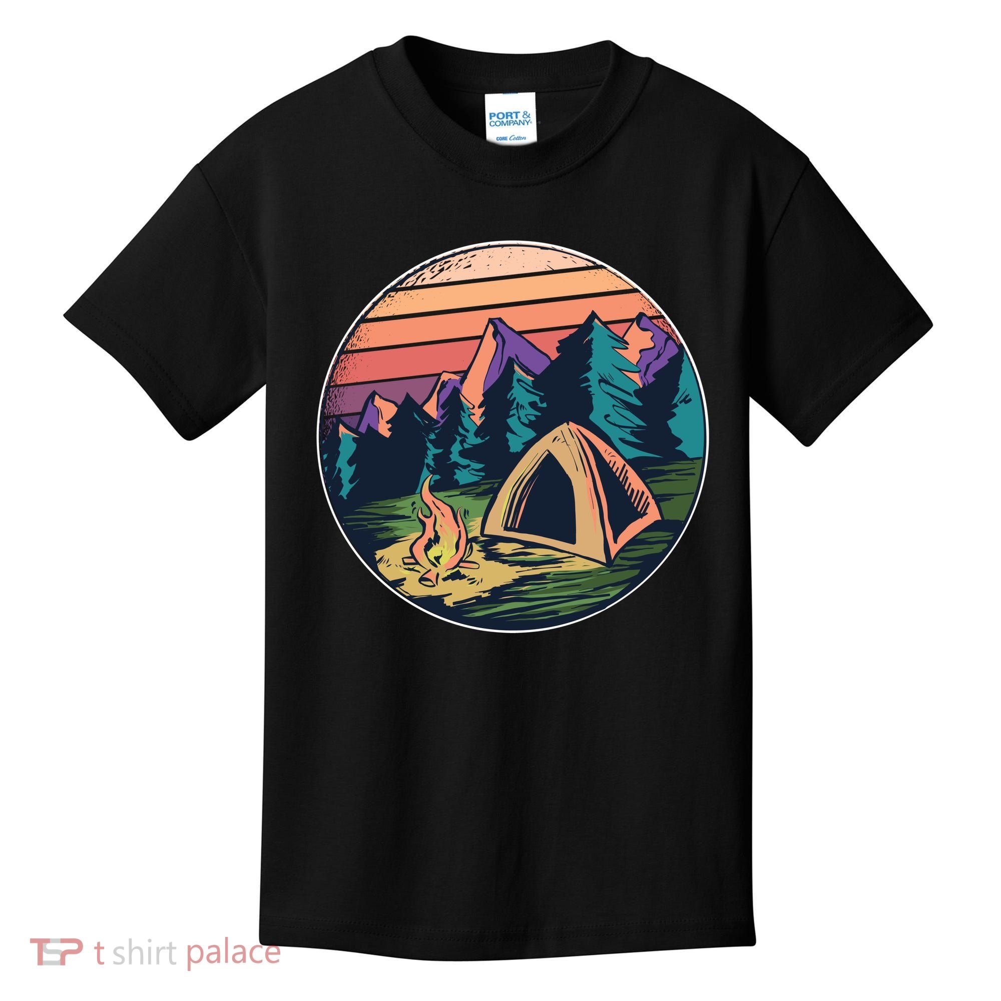 Outdoor Camping Sunset Kids T-Shirt