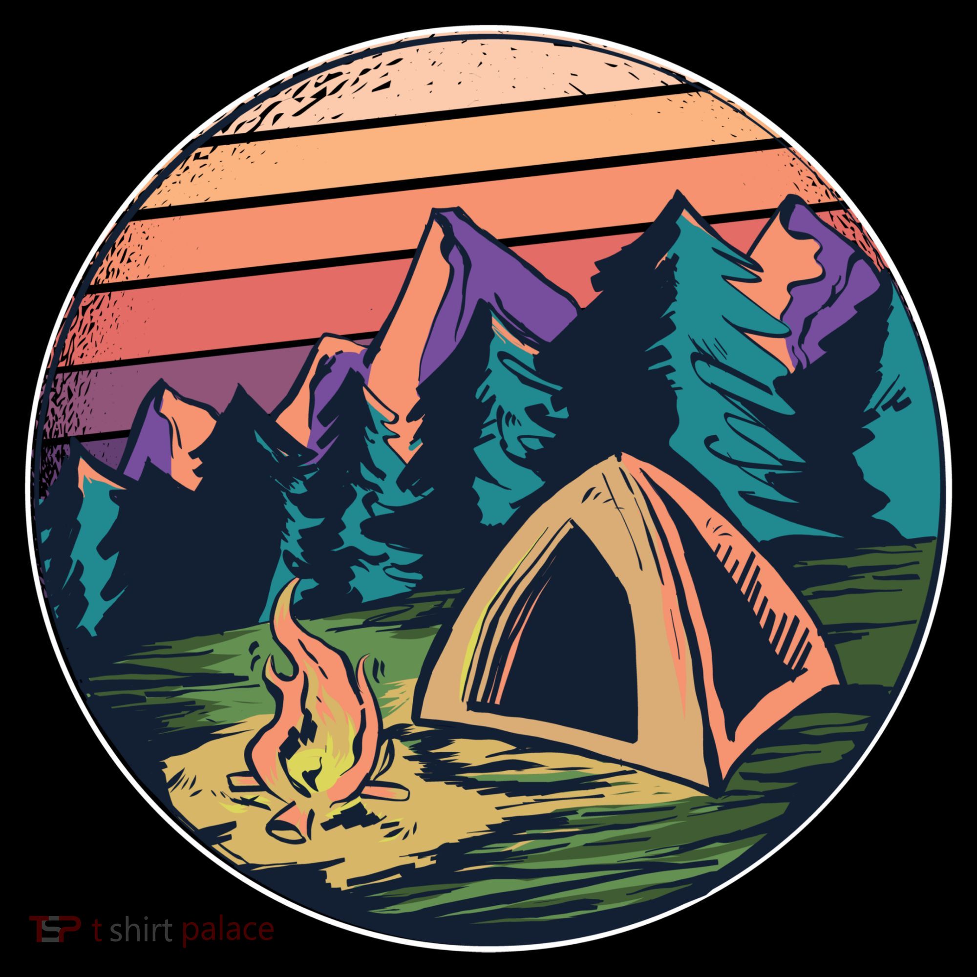 Outdoor Camping Sunset Tote Bag