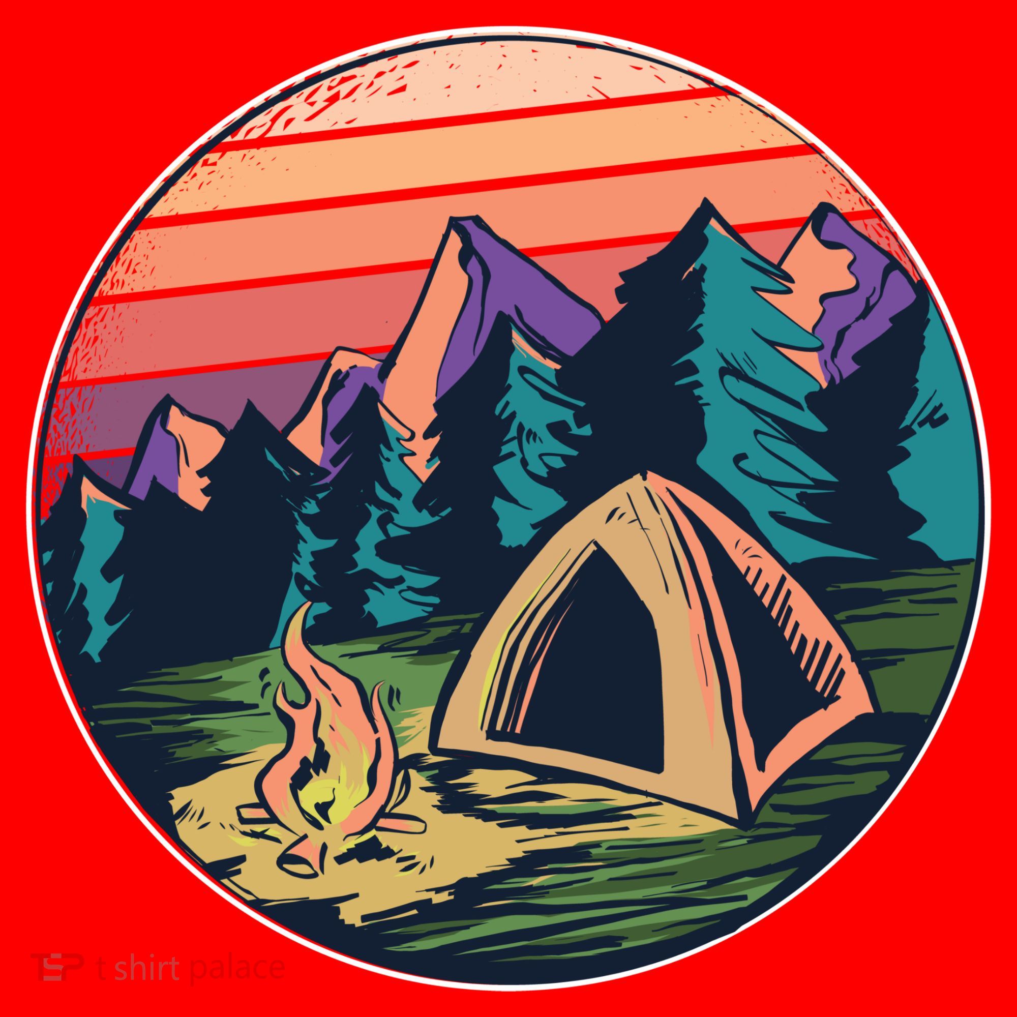 Outdoor Camping Sunset Santa Hat