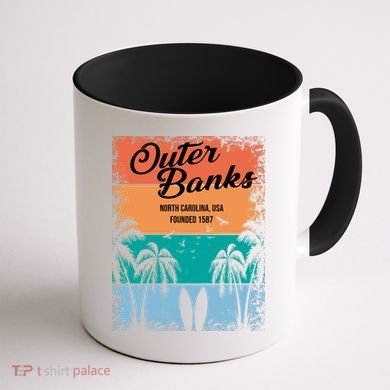 Outer Banks North Carolina USA Founded 1587 Coffee Mug back