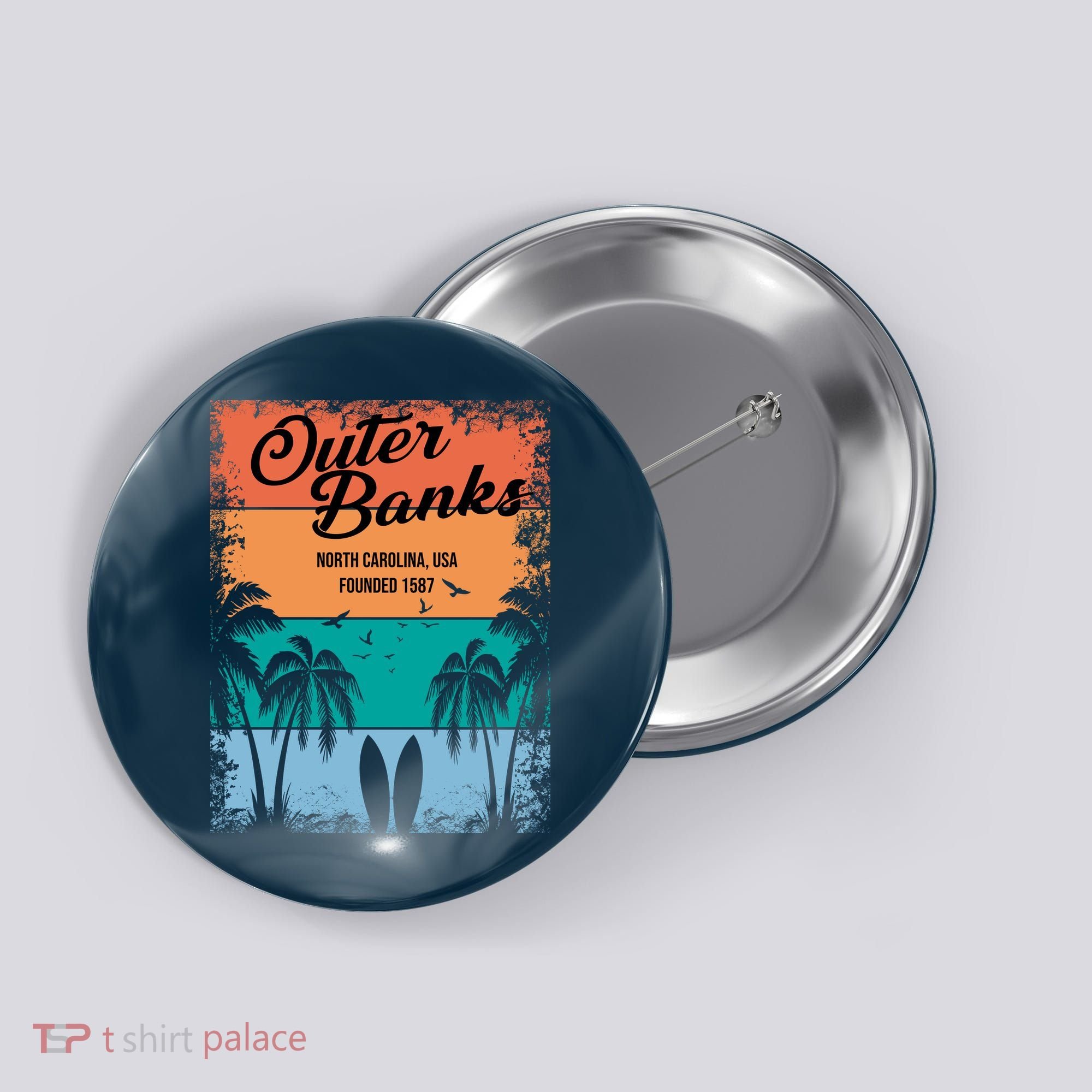 Outer Banks North Carolina USA Founded 1587 Button