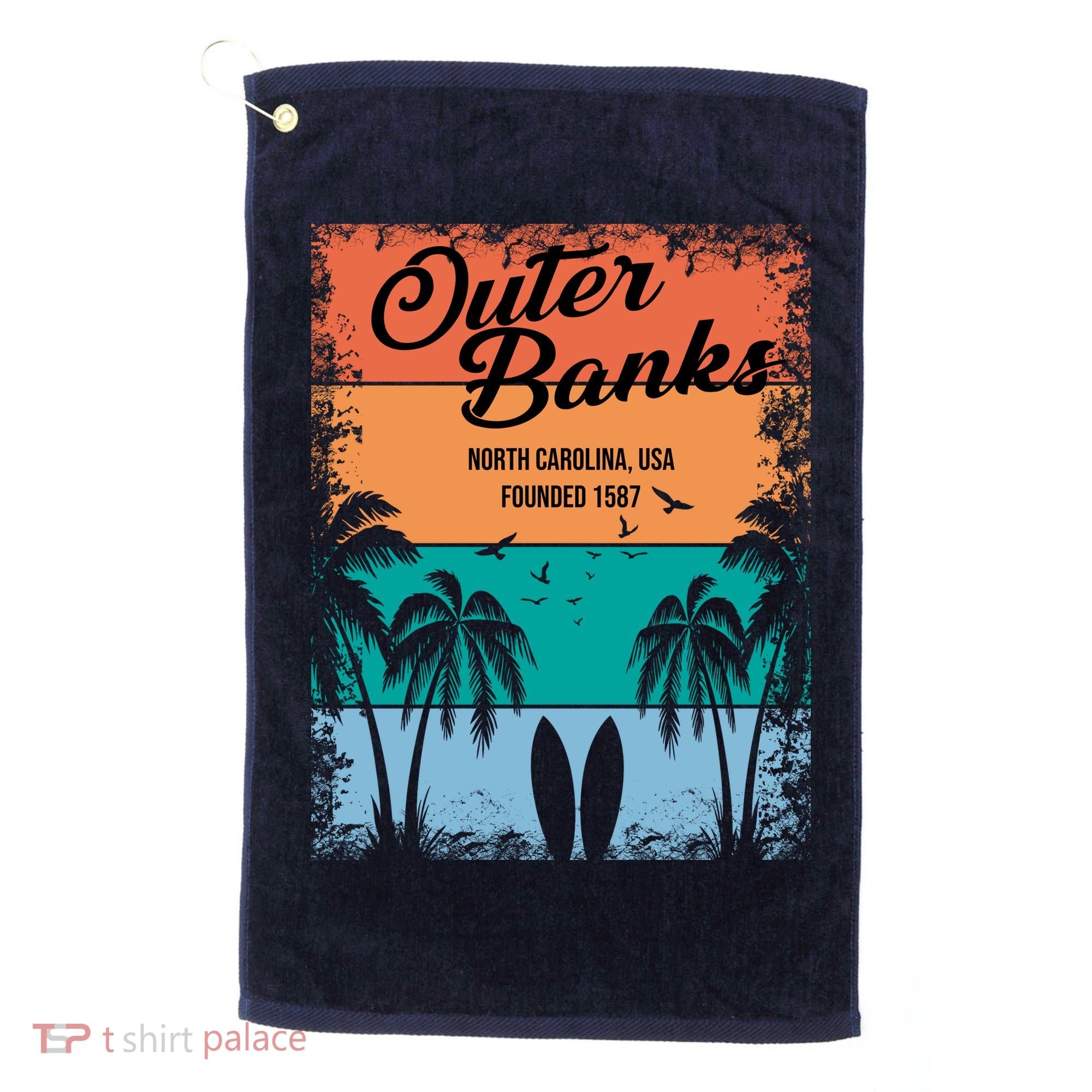 Outer Banks North Carolina USA Founded 1587 Golf Towel