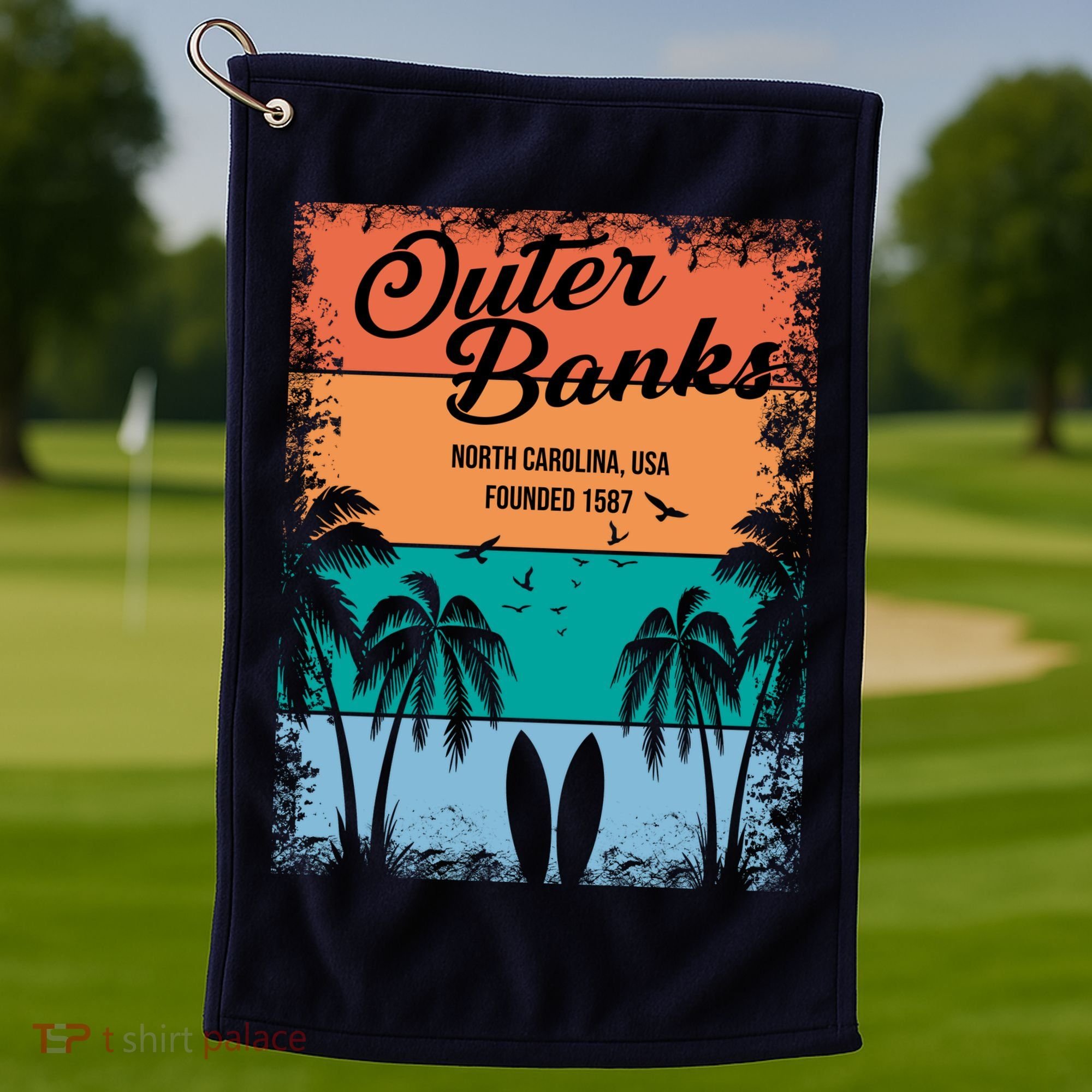 Outer Banks North Carolina USA Founded 1587 Golf Towel