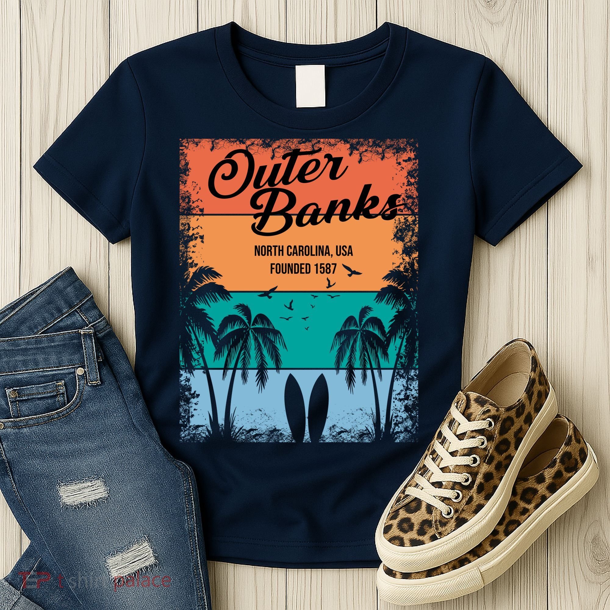 Outer Banks North Carolina USA Founded 1587 Women's T-Shirt