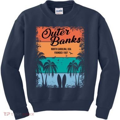 Outer Banks North Carolina USA Founded 1587 Kids Sweatshirt