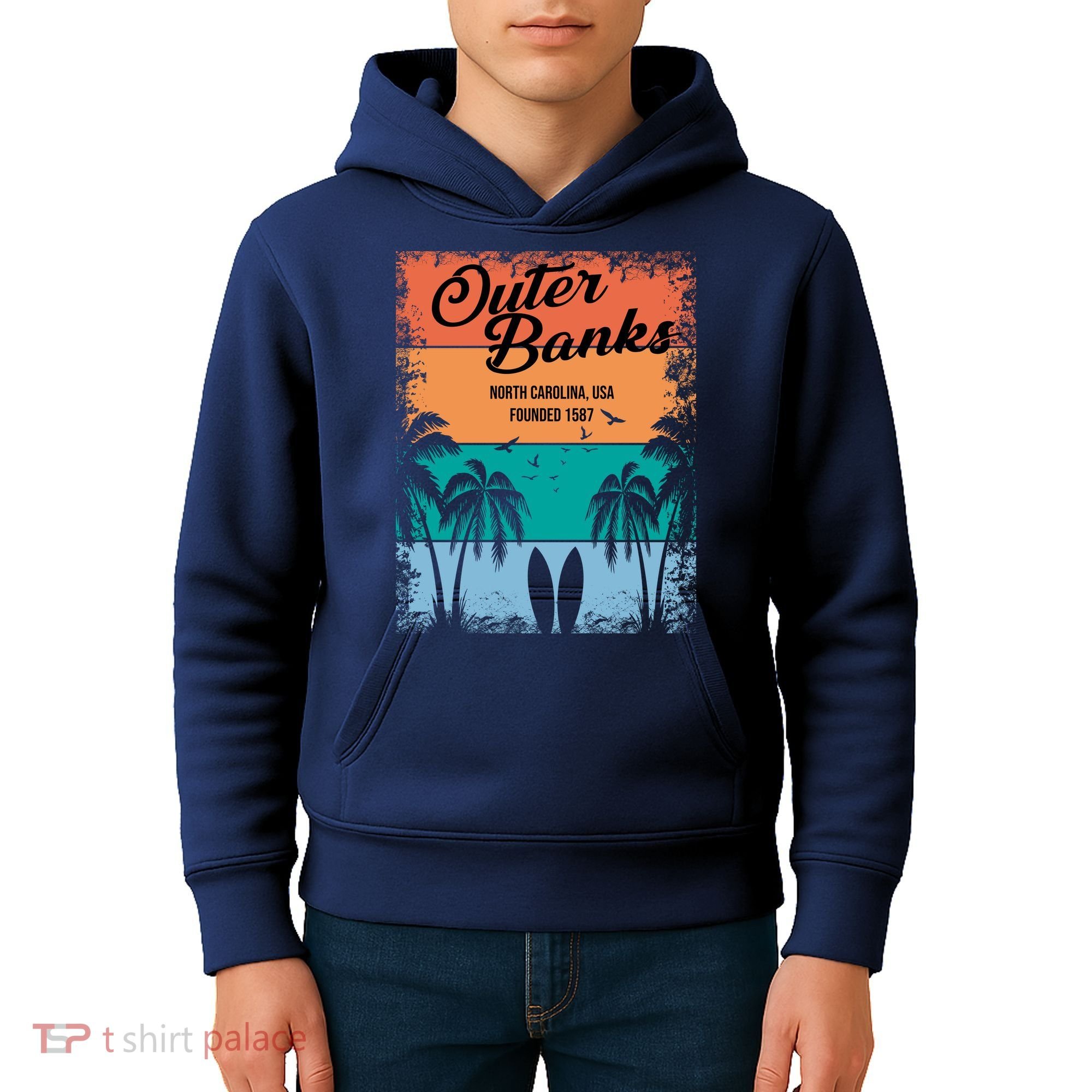 Outer Banks North Carolina USA Founded 1587 Kids Hoodie