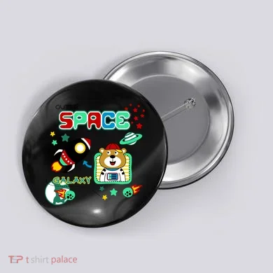 Outer Space Children's Illustration Button
