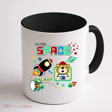 Outer Space Children's Illustration Coffee Mug back