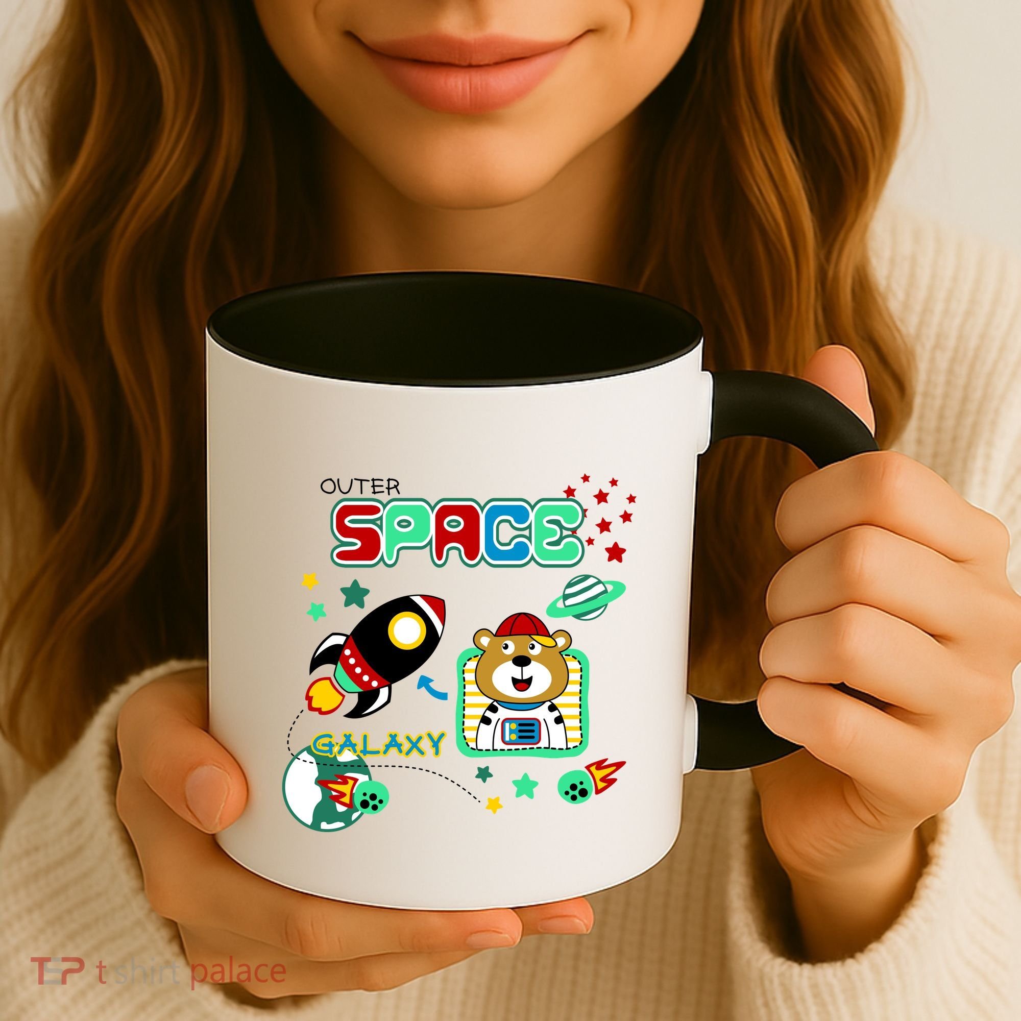 Outer Space Children's Illustration Coffee Mug