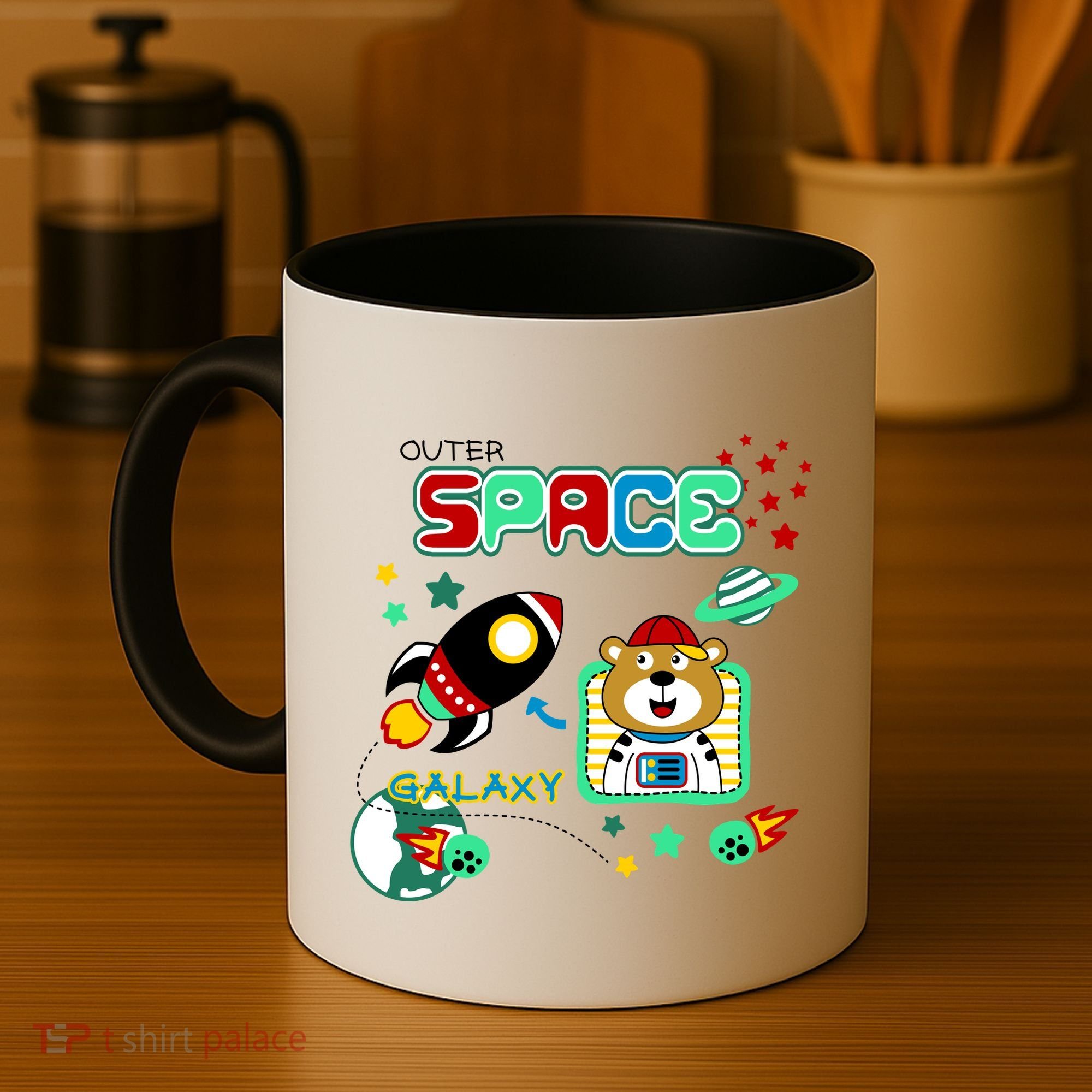 Outer Space Children's Illustration Coffee Mug