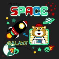 Outer Space Children's Illustration Beanie thumb 2