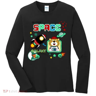 Outer Space Children's Illustration Women's Long Sleeve Shirt
