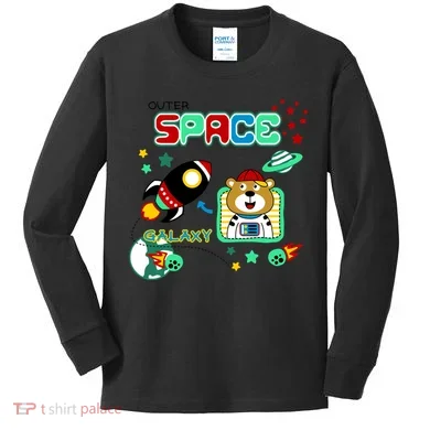 Outer Space Children's Illustration Kids Long Sleeve Shirt