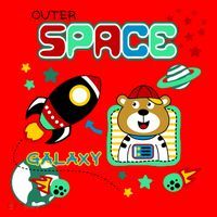 Outer Space Children's Illustration Santa Hat thumb 1