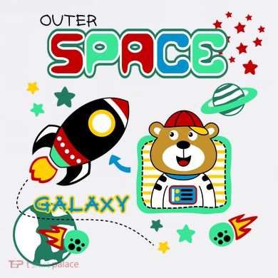 Outer Space Children's Illustration Garment-Dyed Sweatshirt