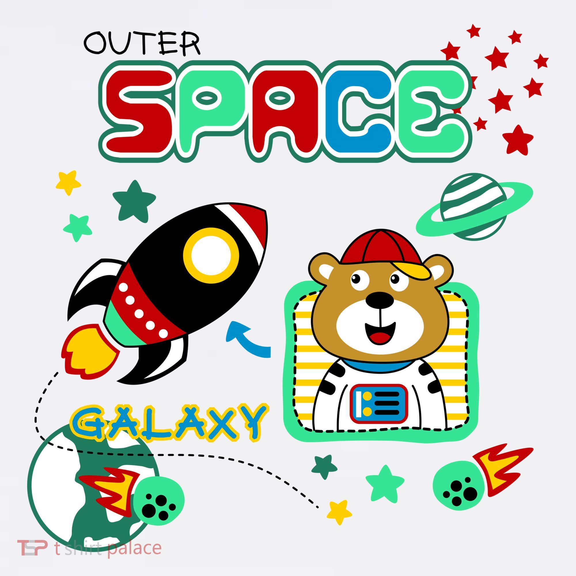 Outer Space Children's Illustration Garment-Dyed Sweatshirt