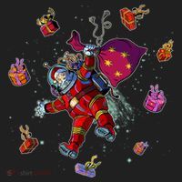 Outer Space Santa Christmas Astronaut  Women's Sweatshirt thumb 2