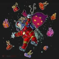 Outer Space Santa Christmas Astronaut  Doggie Tank thumb 4