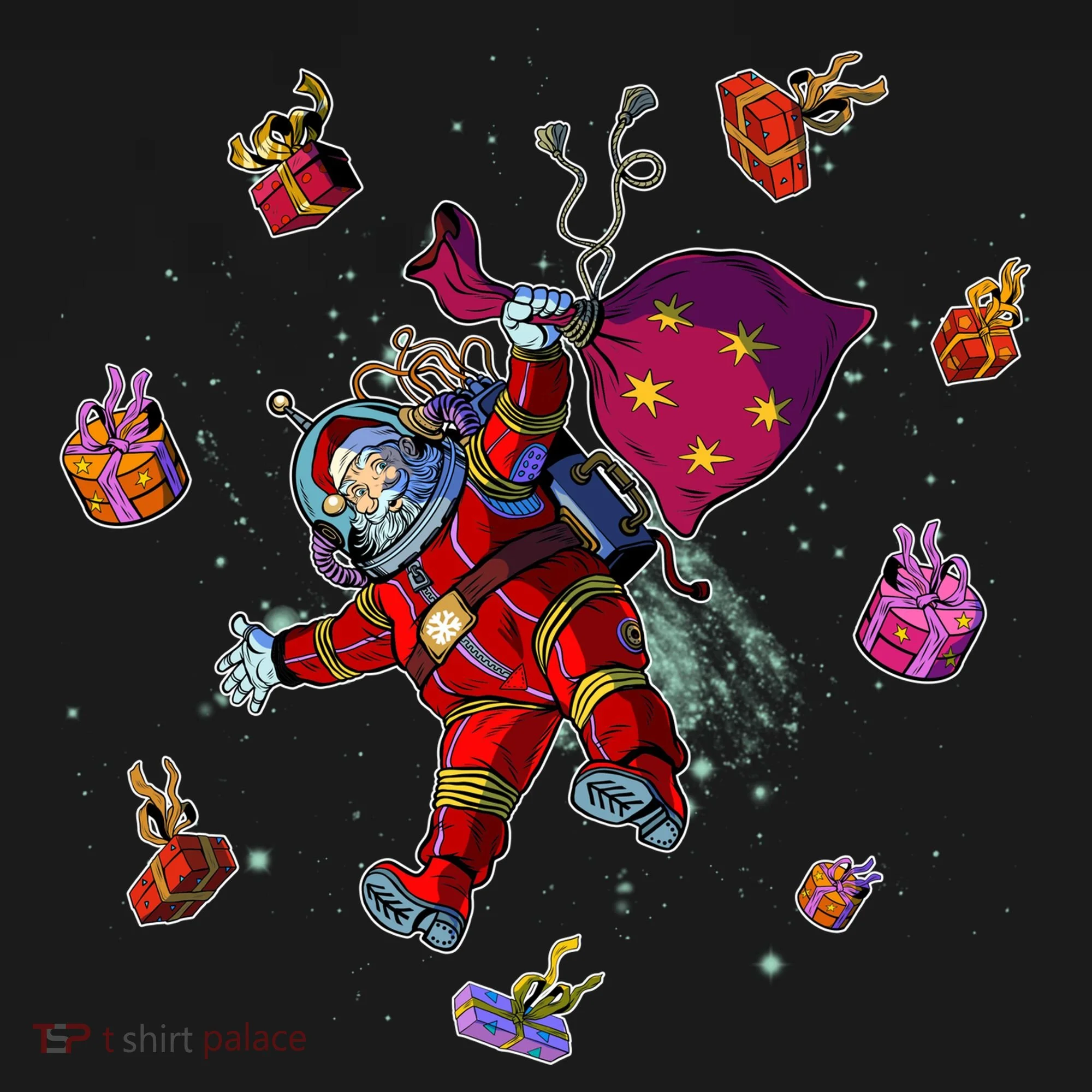 Outer Space Santa Christmas Astronaut  Doggie Tank